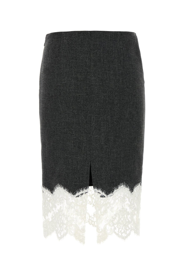Charcoal stretch viscose blend skirt