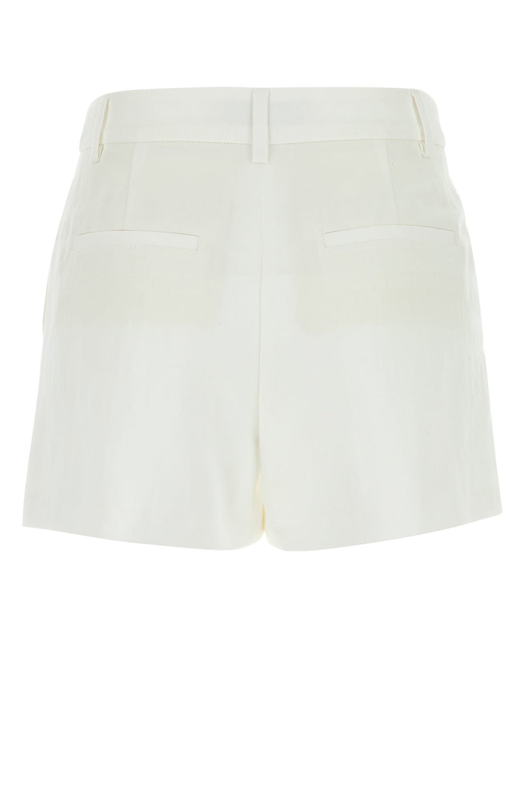 White viscose blend shorts