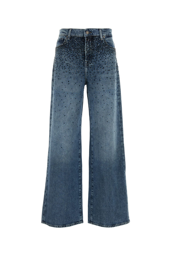 Stretch denim Low Slung wide-leg jeans