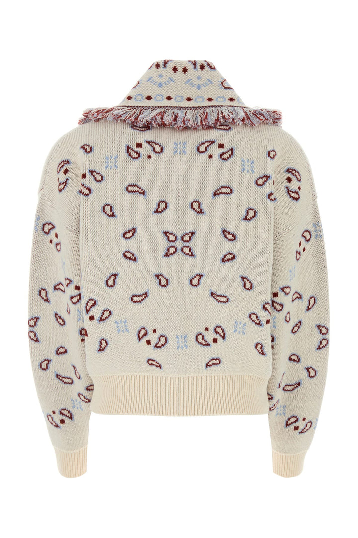 Embroidered jacquard cardigan