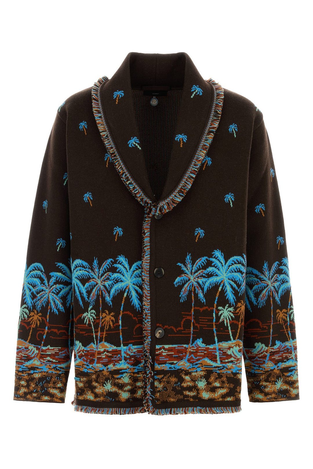 Embroidered wool Tale of a Hawaiian cardigan