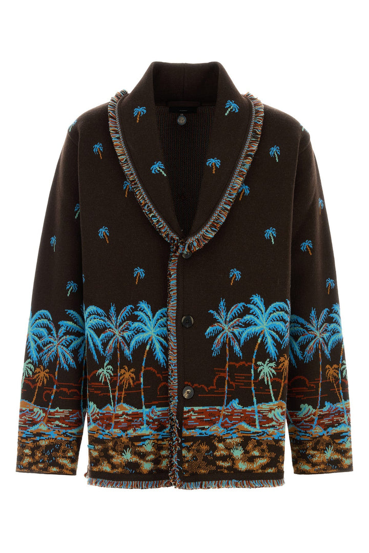 Embroidered wool Tale of a Hawaiian cardigan