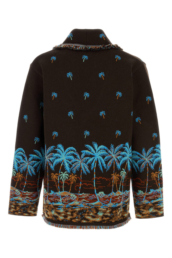 Embroidered wool Tale of a Hawaiian cardigan