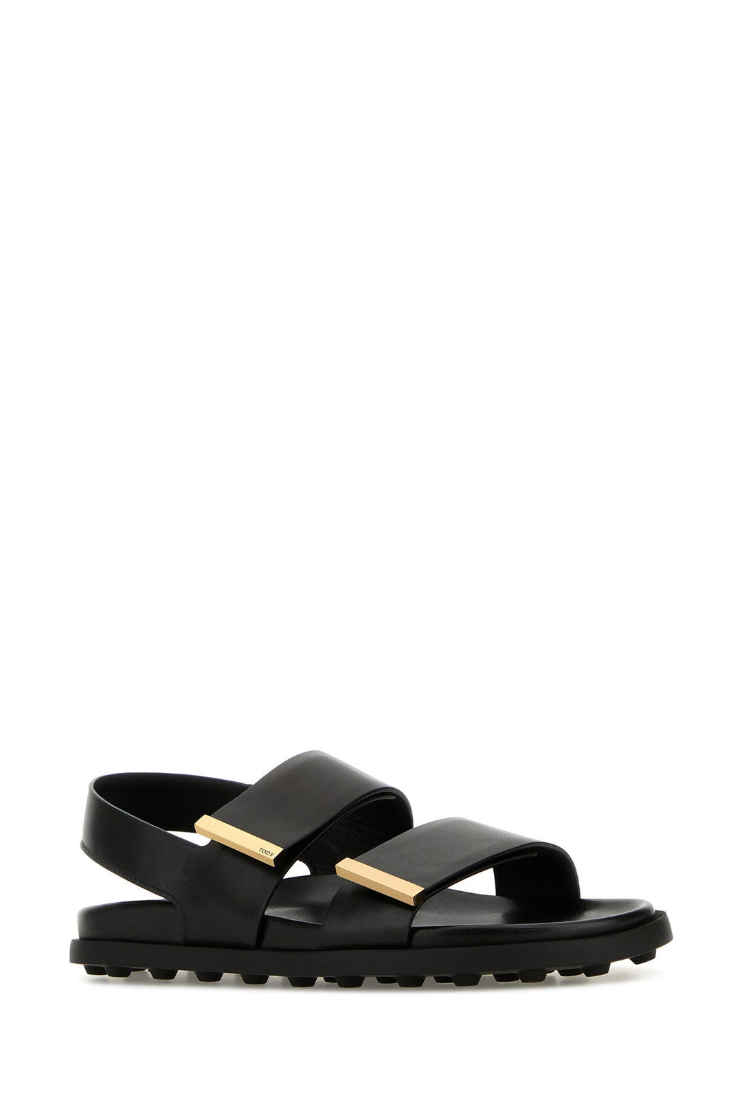 Black leather sandals