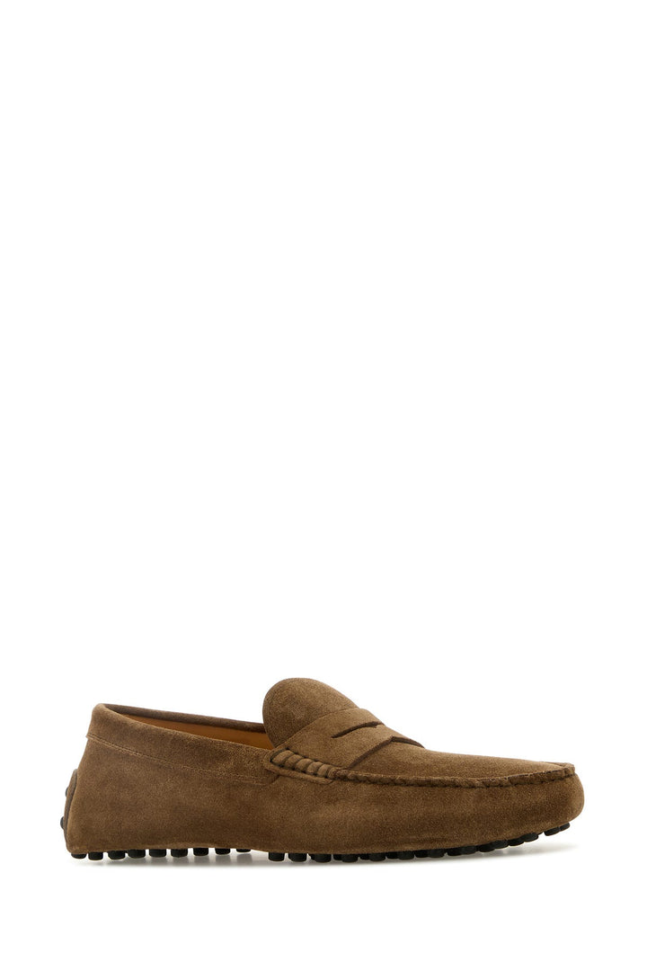 Brown suede loafers