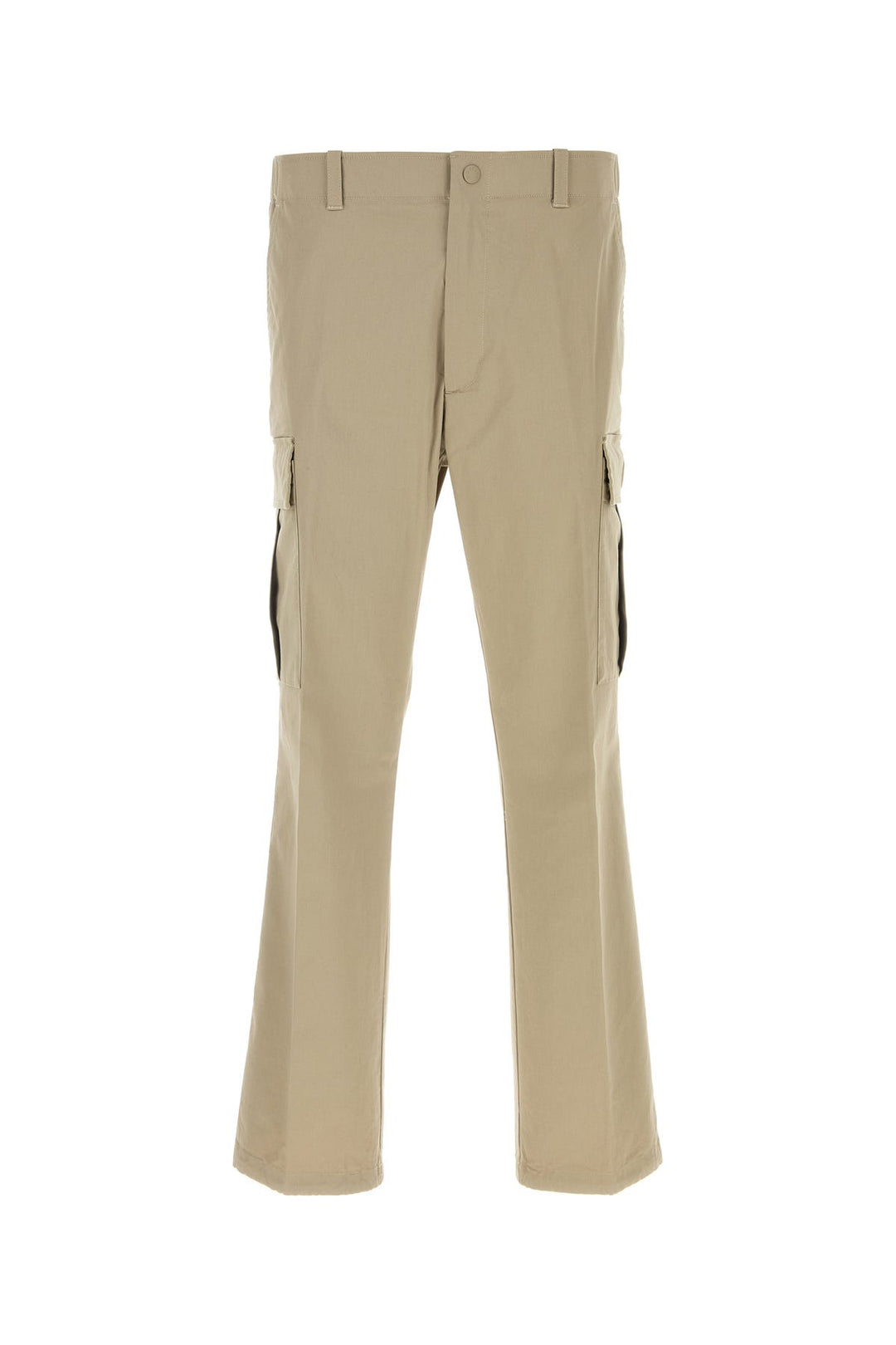 Beige stretch cotton cargo pant