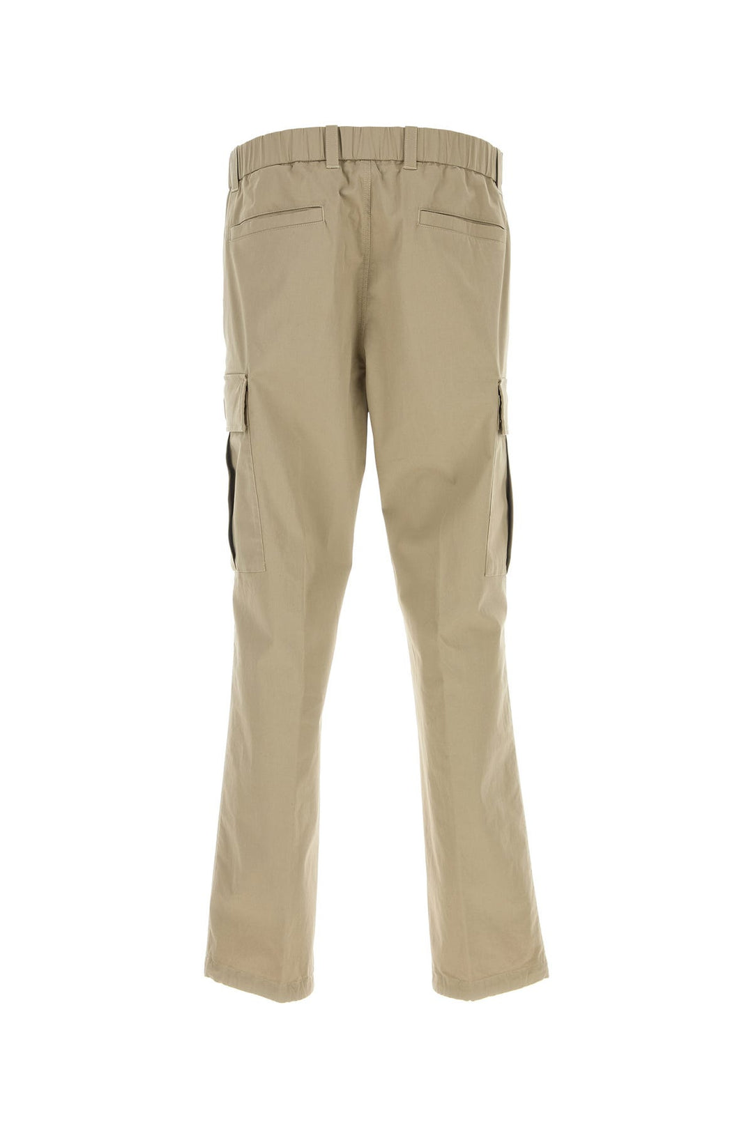 Beige stretch cotton cargo pant