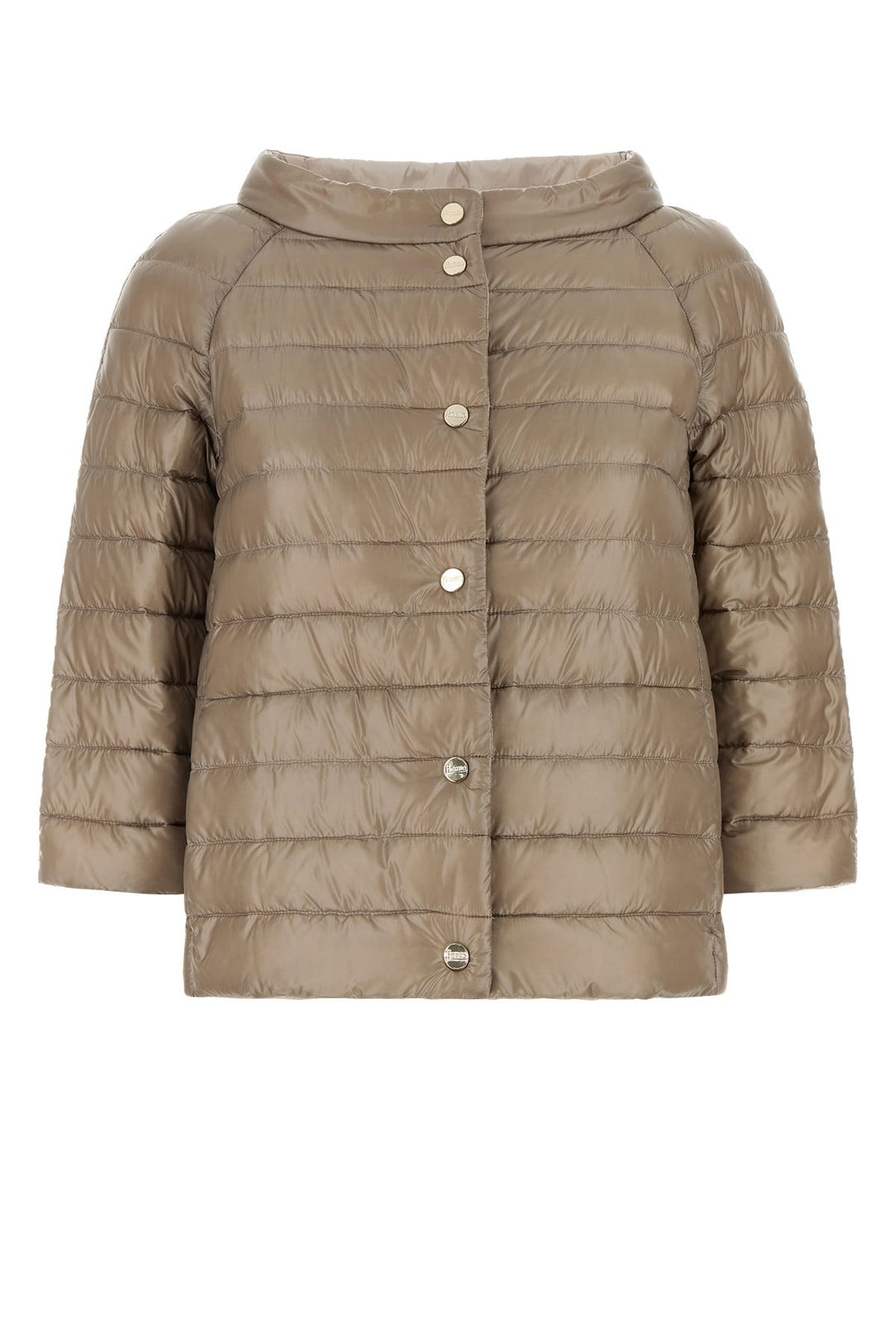 Cappuccino nylon reversible down jacket