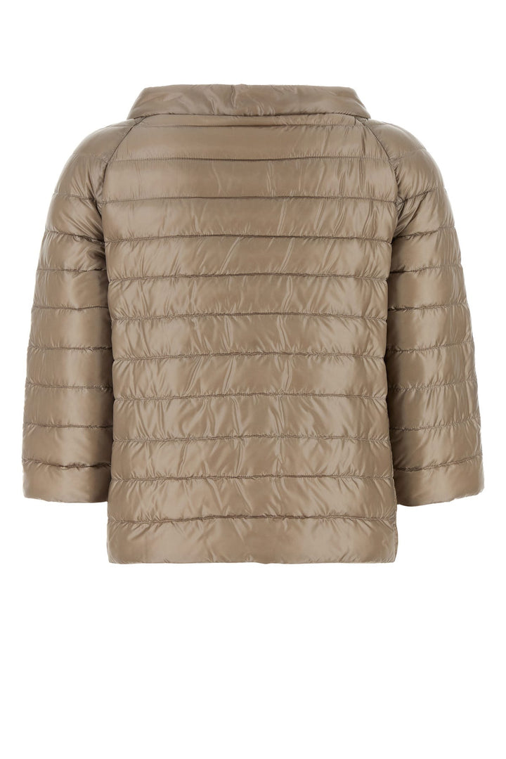 Cappuccino nylon reversible down jacket