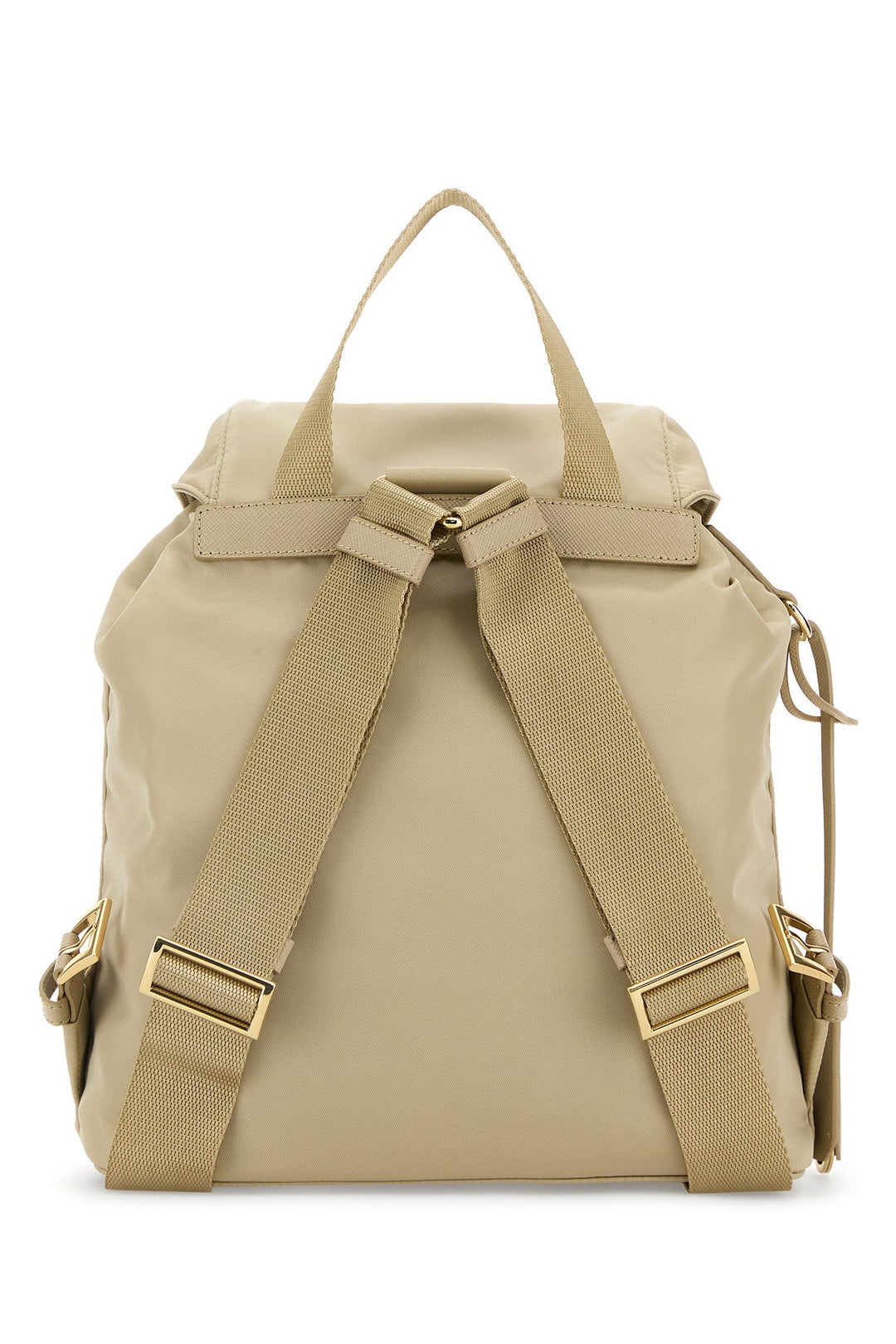 Beige nylon small backpack