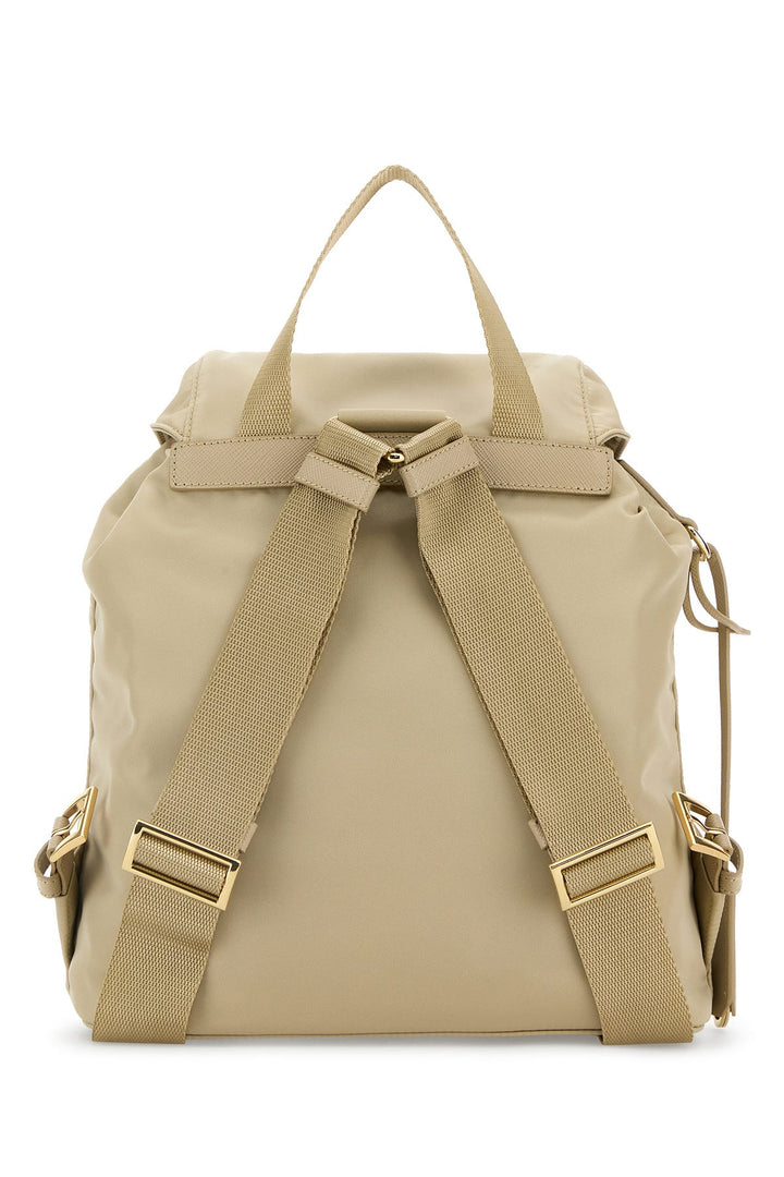 Beige nylon small backpack