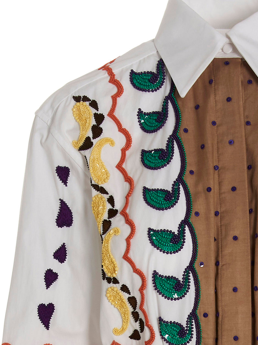 Valentino Bead Embroidery Shirt Dress Dresses Multicolor