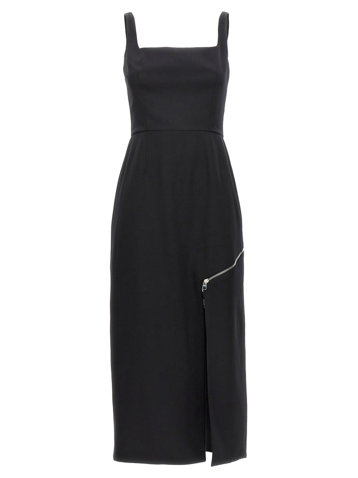 Zip Wool Midi Dress Dresses Black