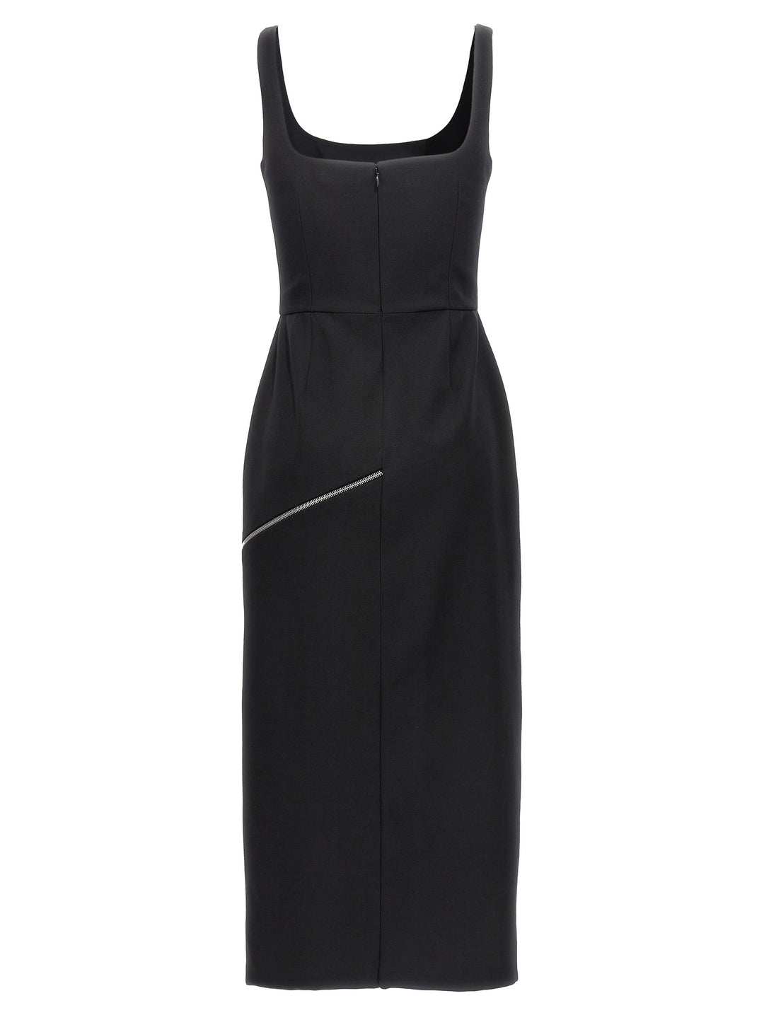 Zip Wool Midi Dress Dresses Black