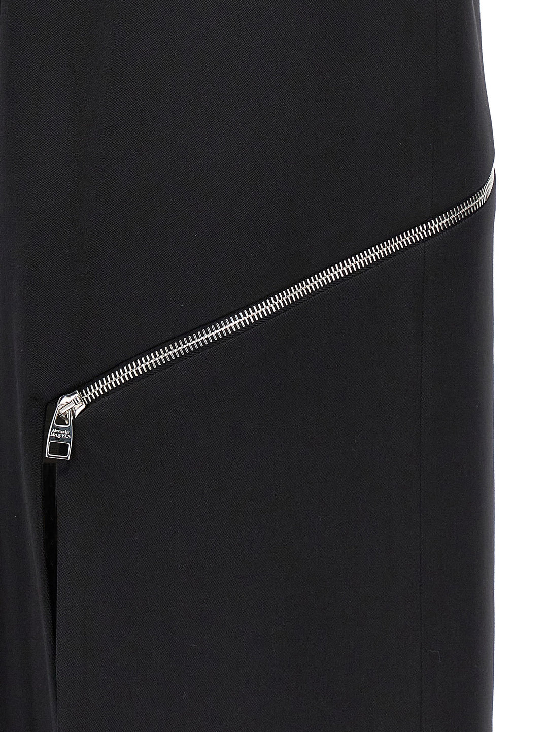 Zip Wool Midi Dress Dresses Black