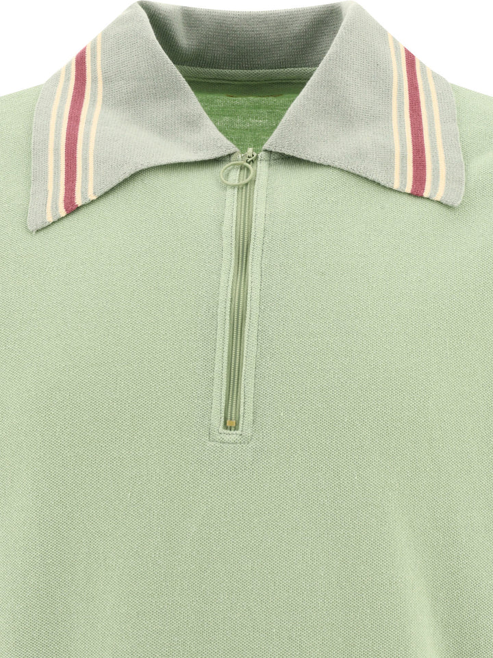 Zip Up Polo Shirts Verde