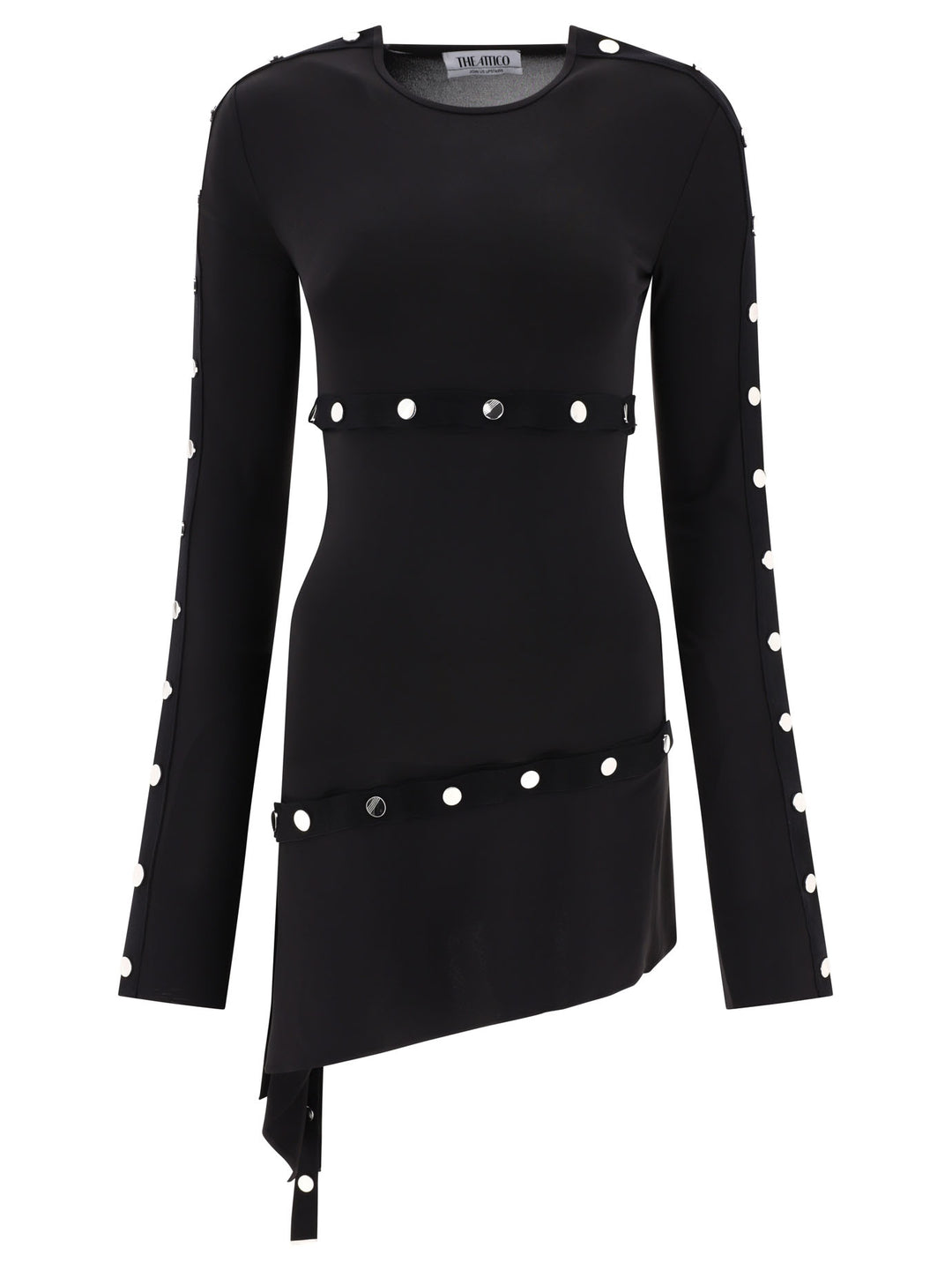 Studded Asymmetric Dress Abiti Nero