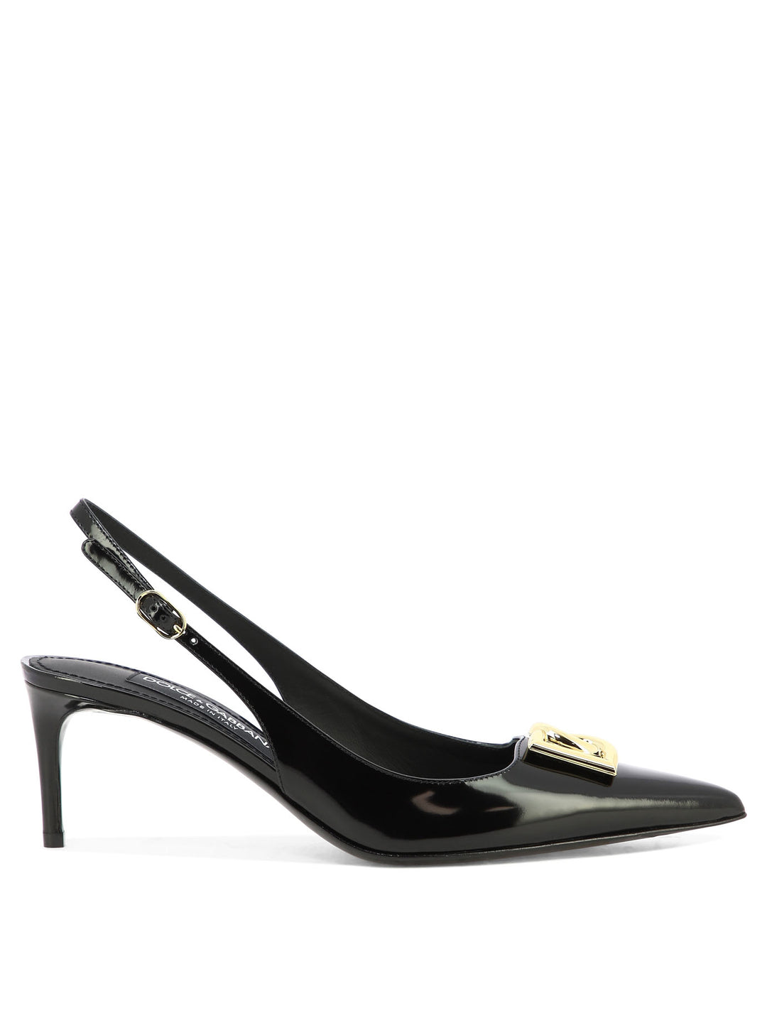 Slingbacks With Logo Heeled Shoes Nero