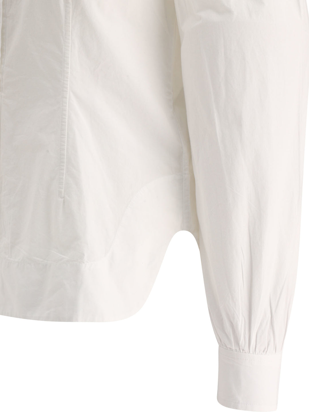 Ruffled Poplin Shirt Shirts Bianco