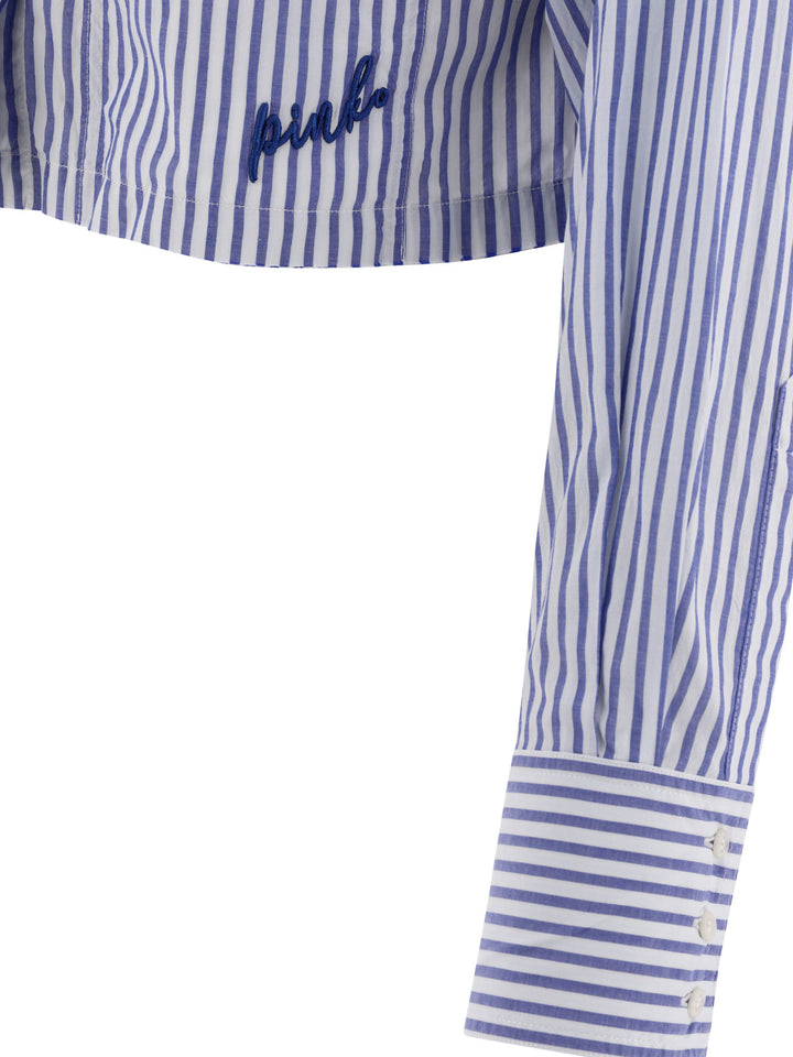 Striped Cropped Shirt Shirts Bianco