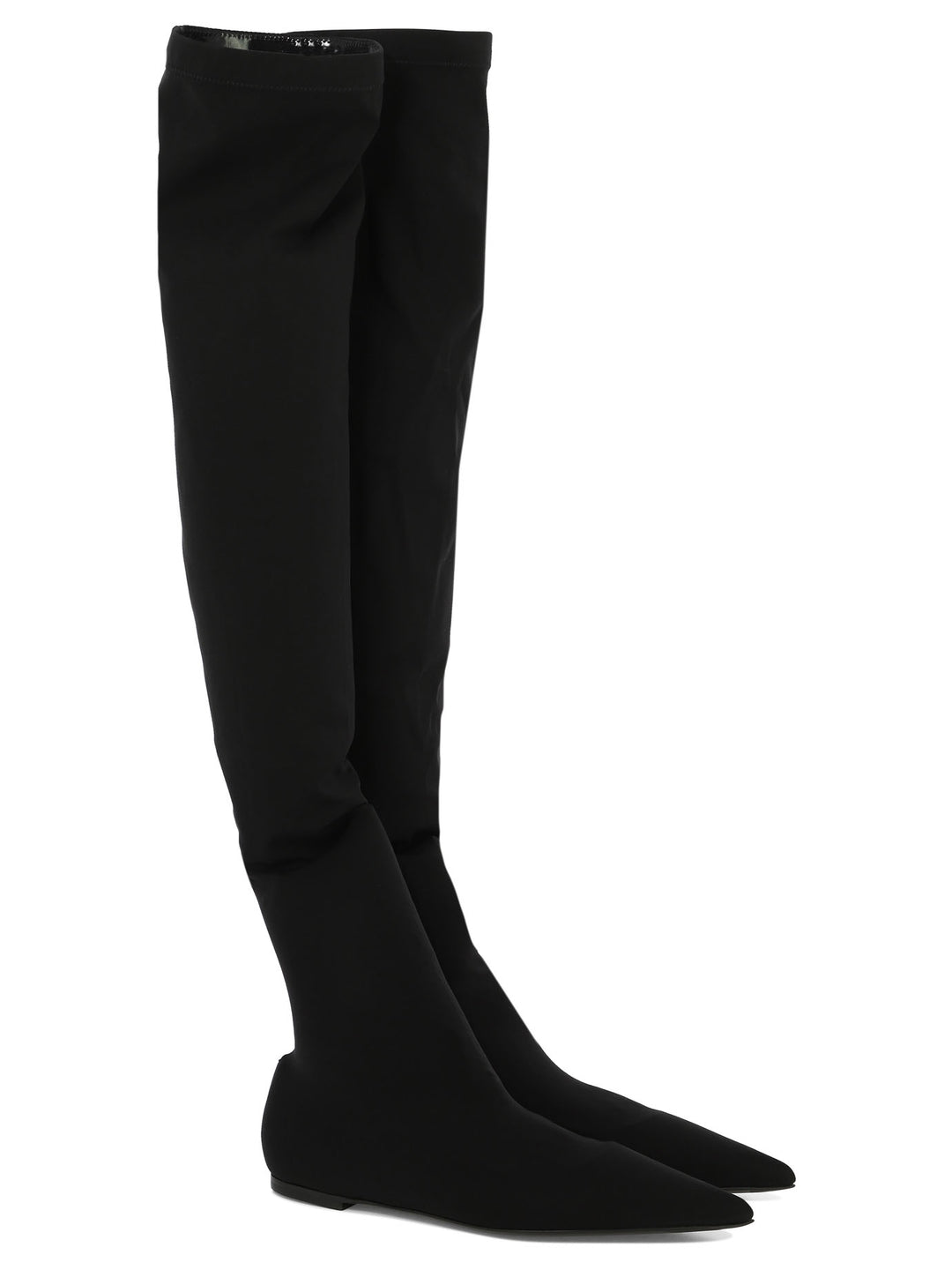 Stretch Jersey Thigh-High Boots Stivali & Stivaletti Nero