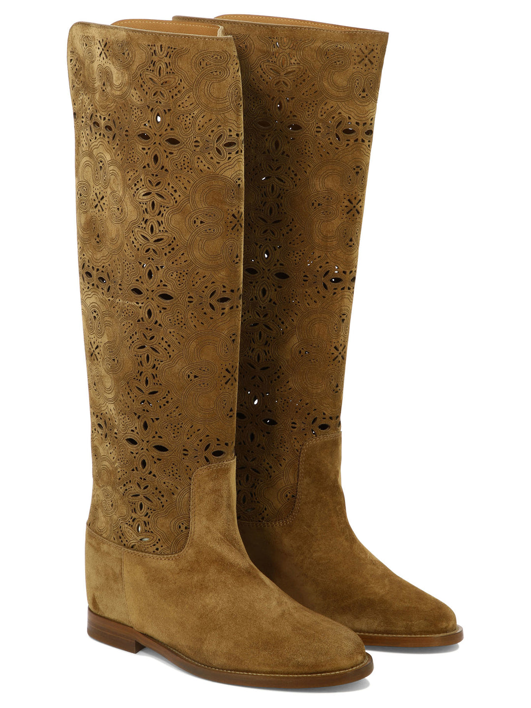 Suede Boots With Inlays Stivali & Stivaletti Beige