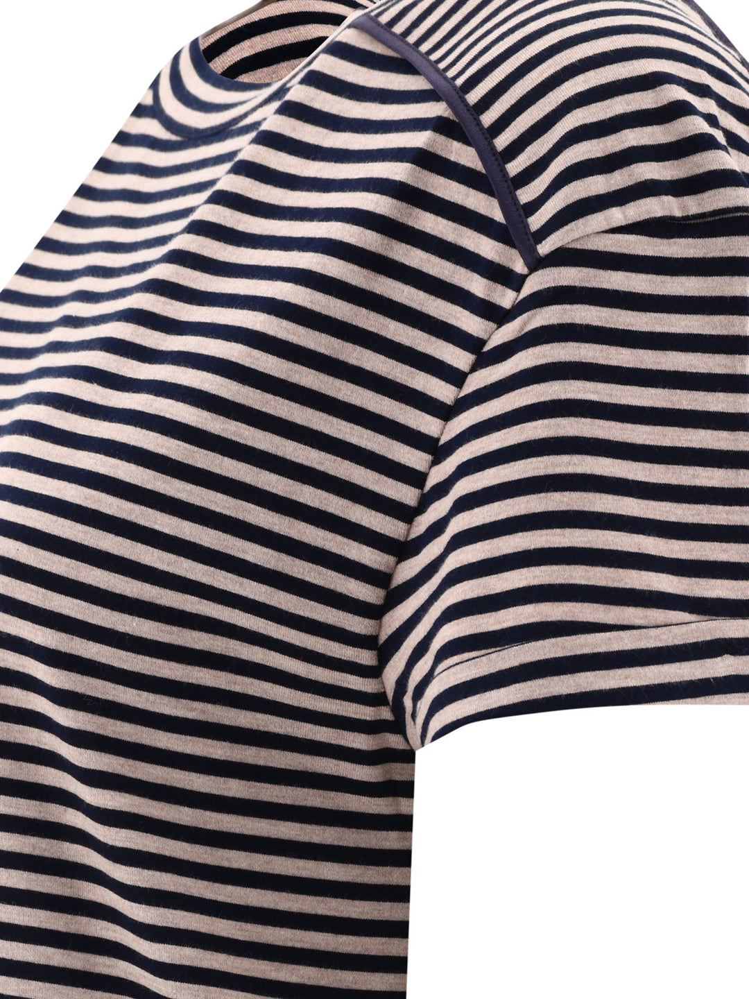 Striped Jersey T-Shirt With Monili T-Shirts Blu