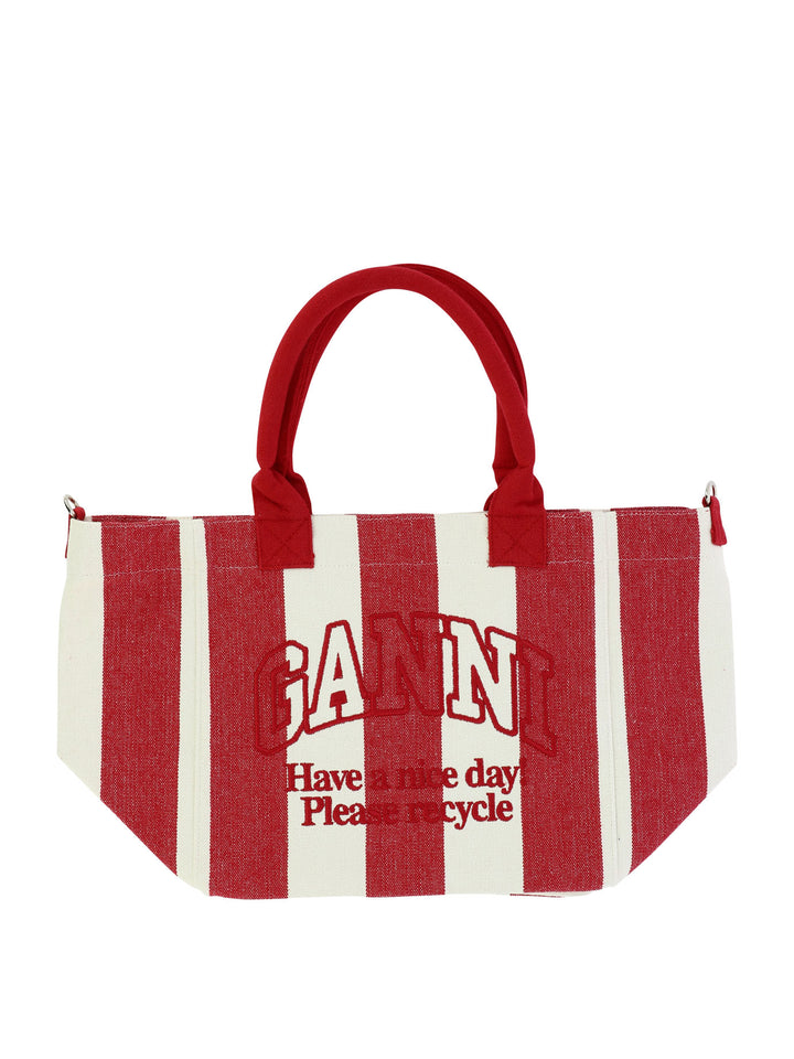 Striped Tote Bag Handbags Rosso