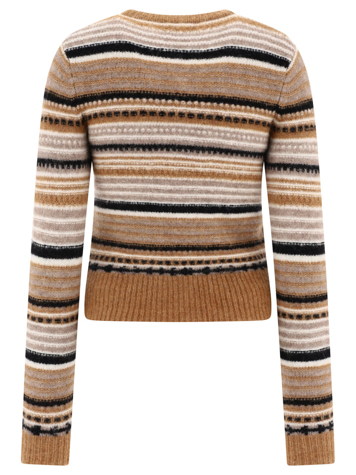 Striped Cardigan Knitwear Marrone