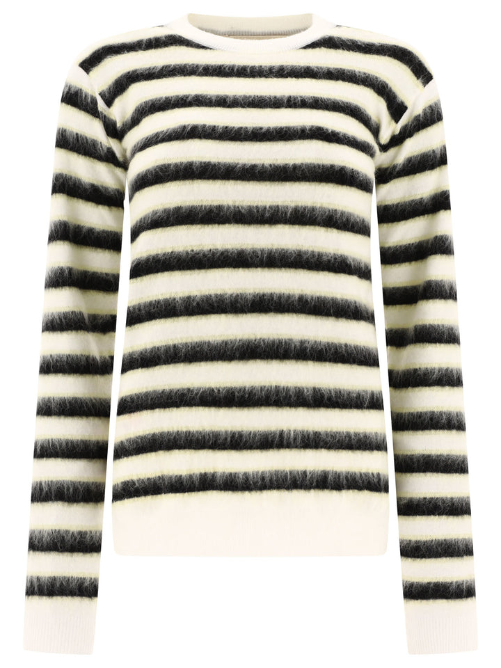 Striped Mohair Sweater Knitwear Bianco