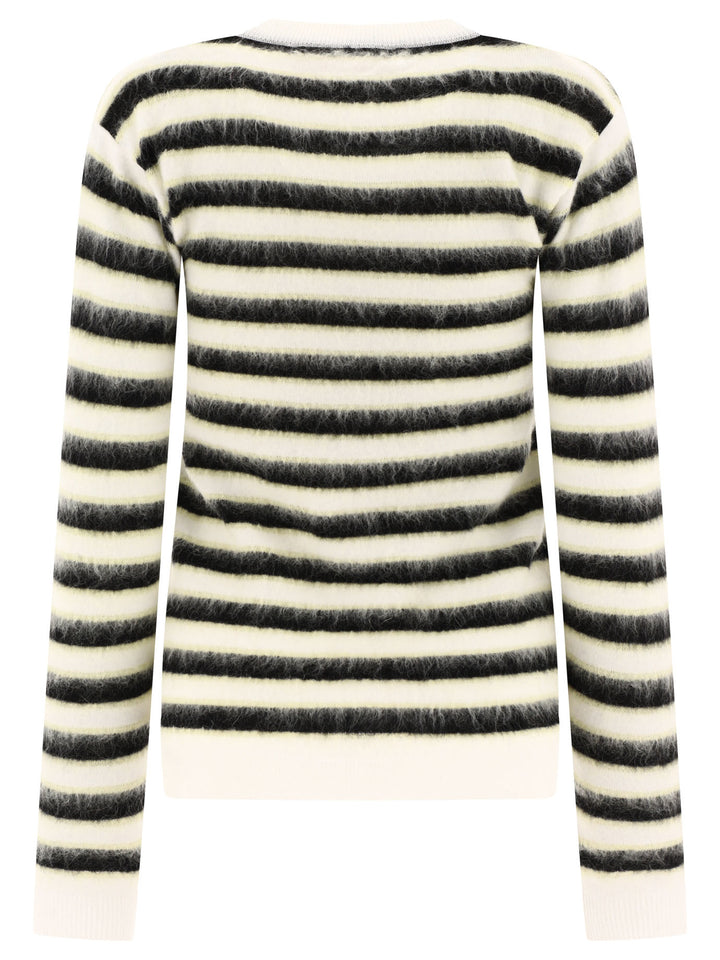 Striped Mohair Sweater Knitwear Bianco