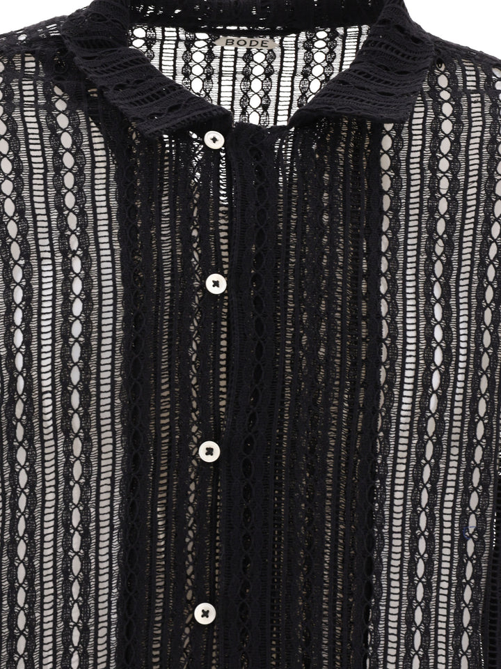 Meandering Lace Shirts Nero