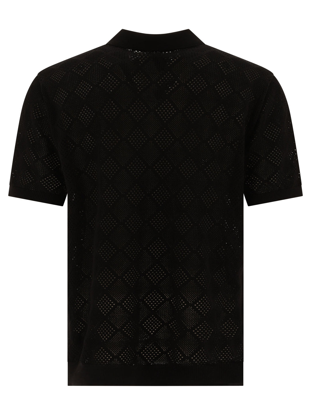 Zip Knit Mesh Polo Shirt Polo Shirts Nero