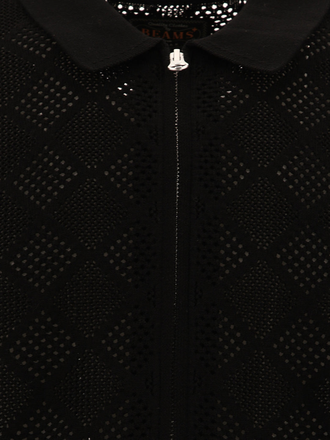 Zip Knit Mesh Polo Shirt Polo Shirts Nero