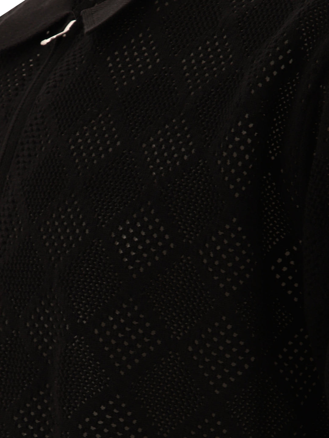 Zip Knit Mesh Polo Shirt Polo Shirts Nero