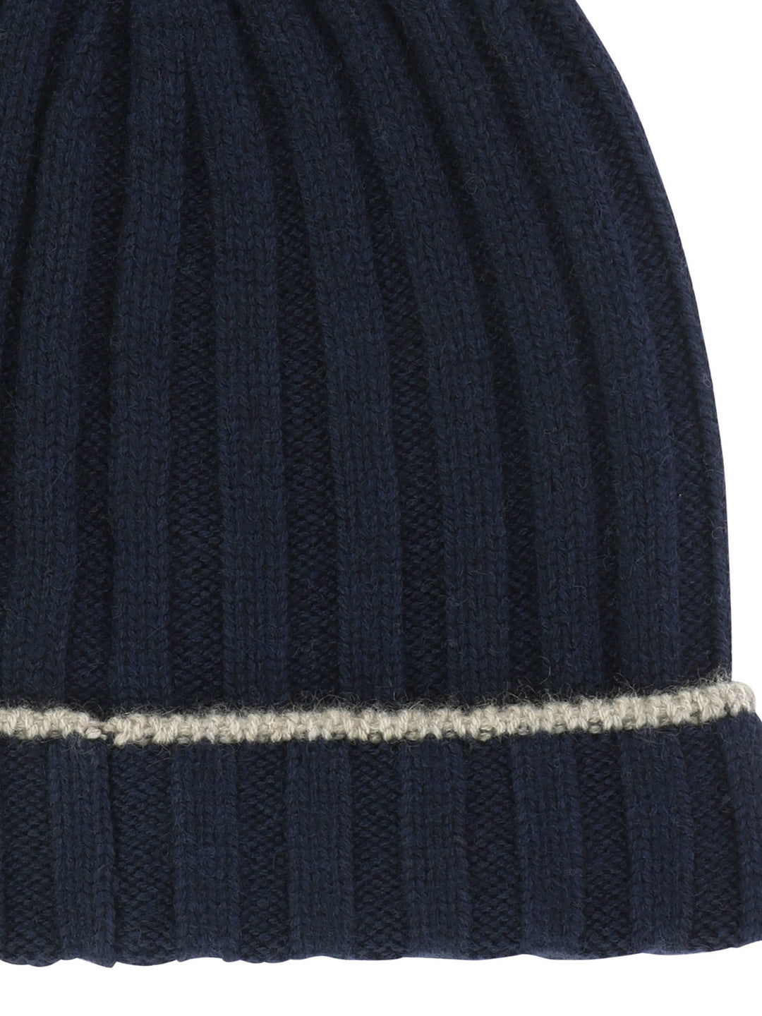 Ribbed Cashmere Knit Beanie Cappelli Blu