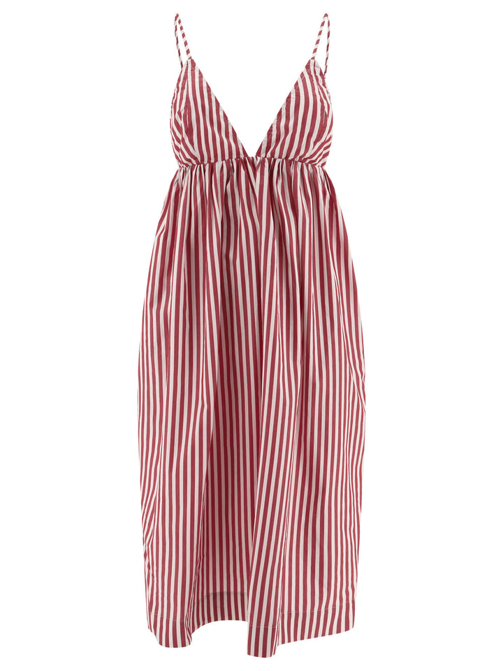 Striped Midi Dress Abiti Rosso