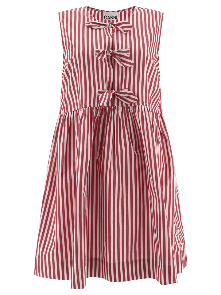 Striped Dress With Bows Abiti Rosso