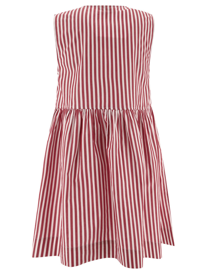 Striped Dress With Bows Abiti Rosso