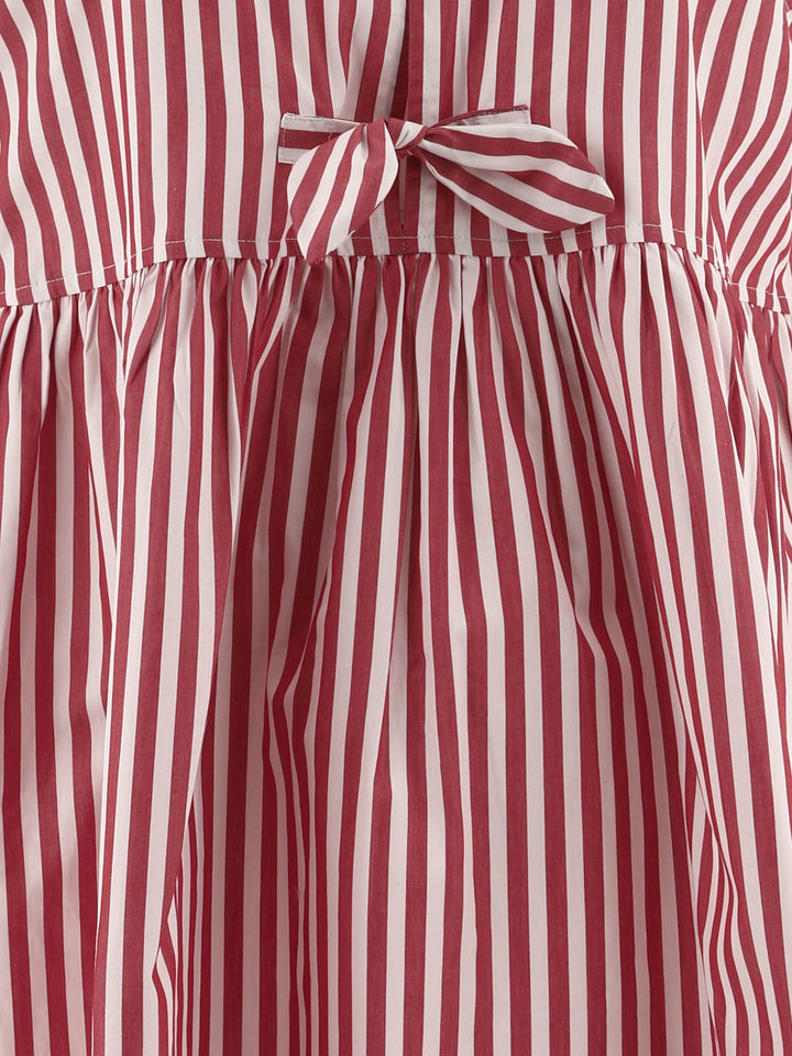 Striped Dress With Bows Abiti Rosso