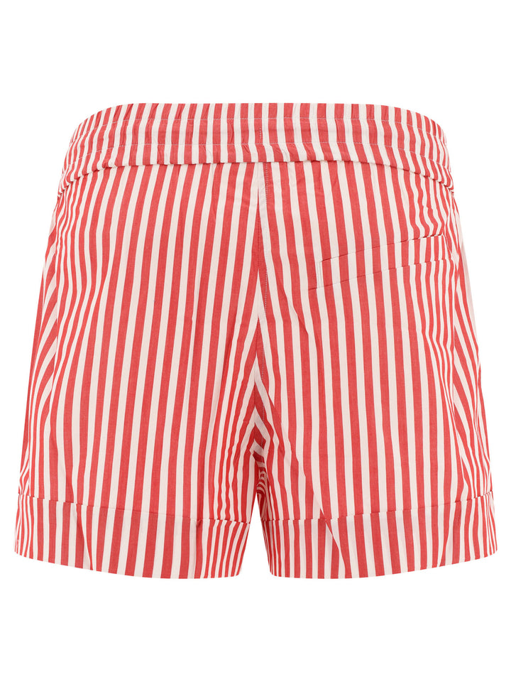 Striped Cotton S Short Rosso