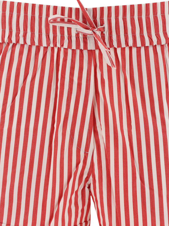 Striped Cotton S Short Rosso