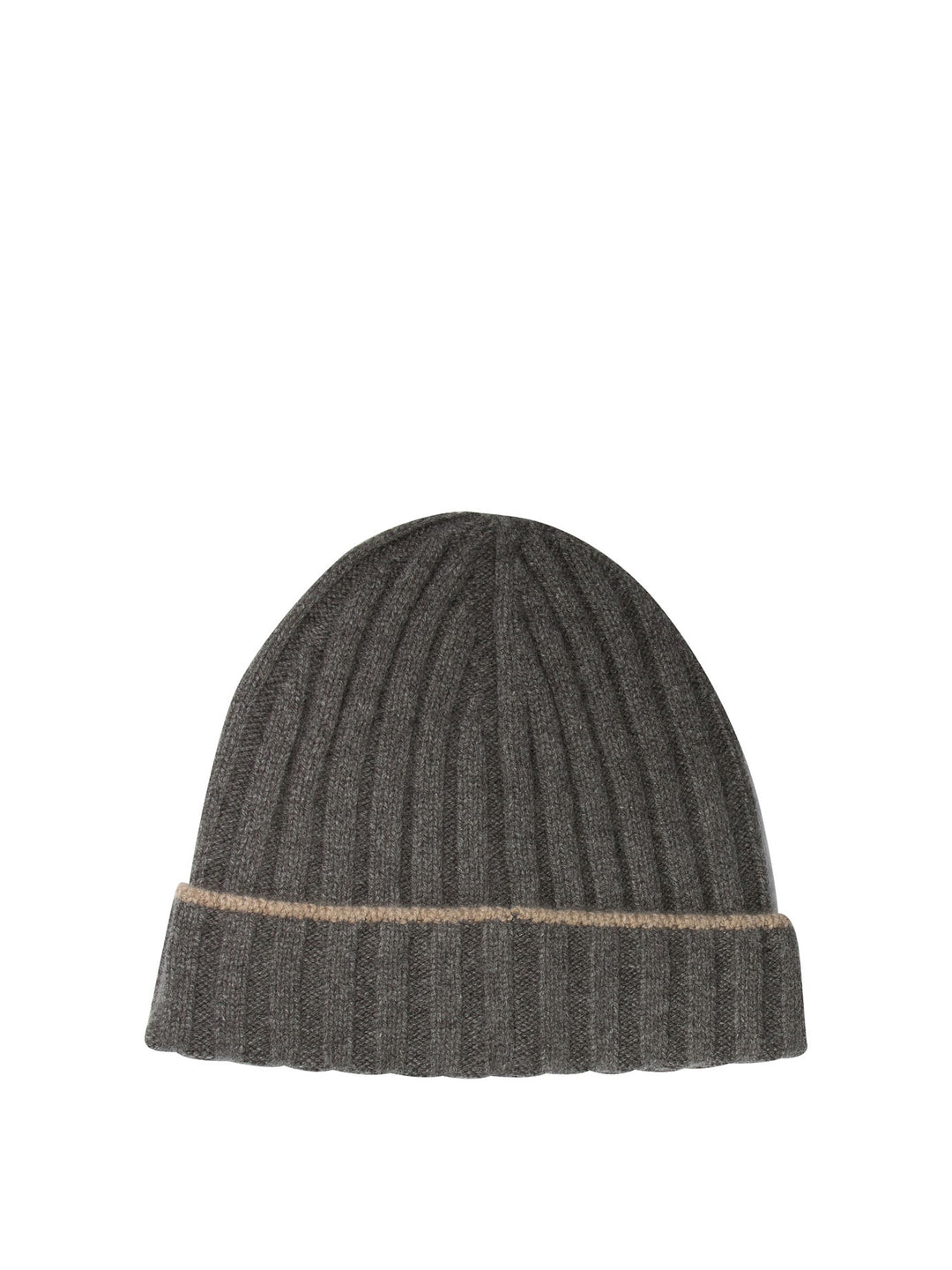 Ribbed Cashmere Knit Beanie Cappelli Grey