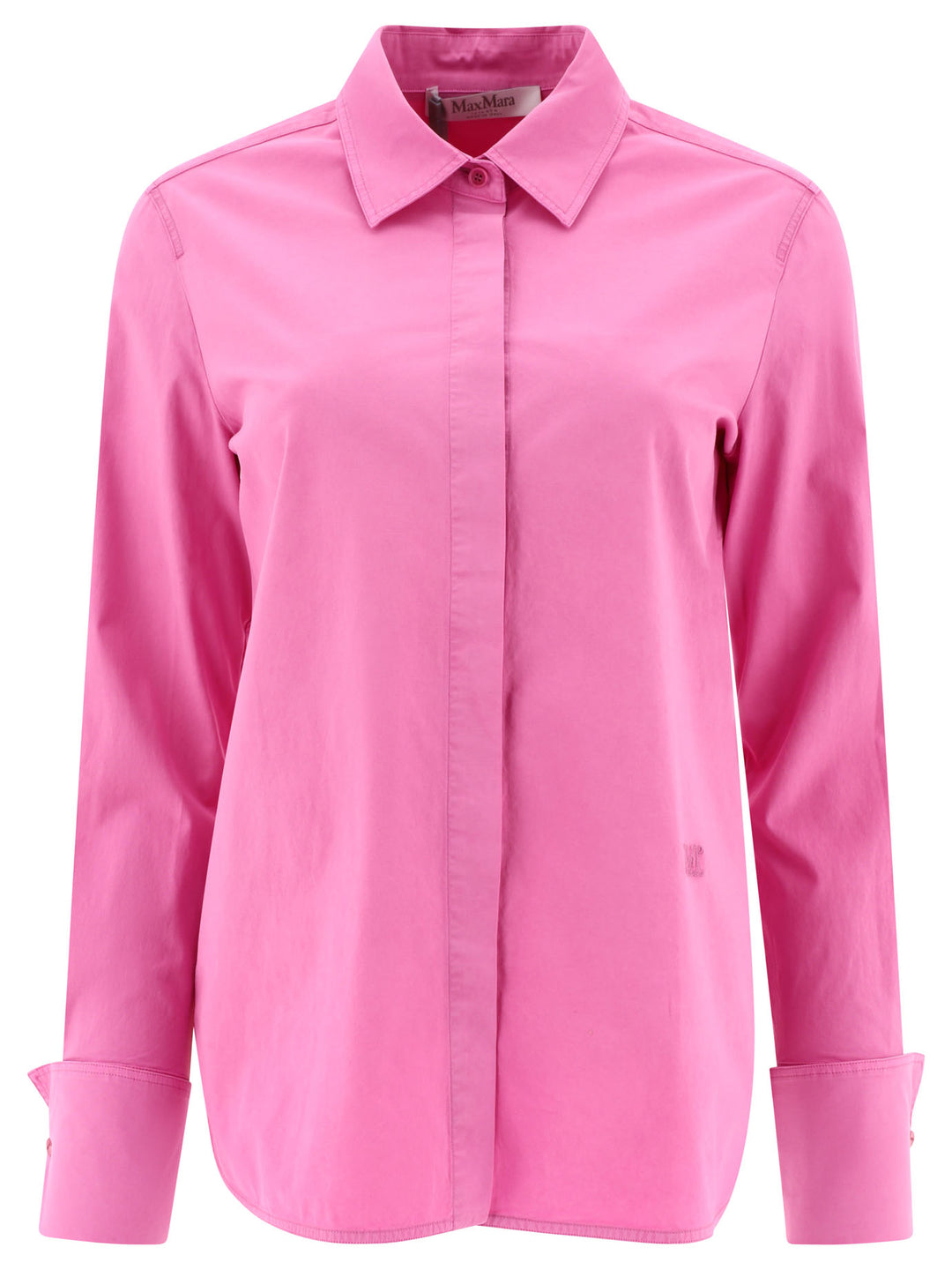 Stretch Canvas Fitted Shirt Shirts Fucsia