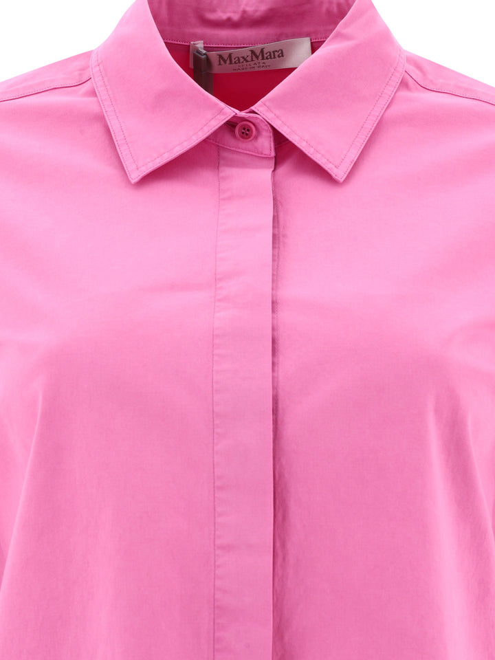 Stretch Canvas Fitted Shirt Shirts Fucsia