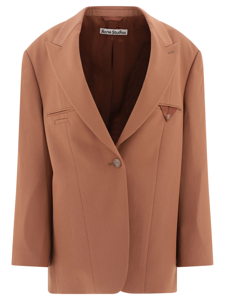 Single-Breasted Blazer Giacche Marrone