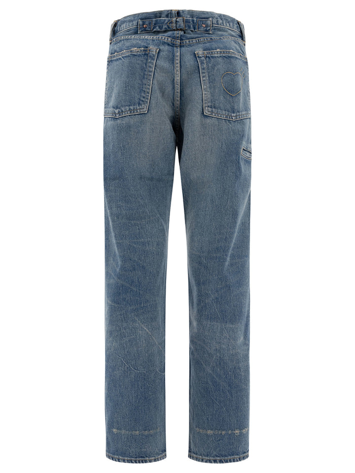 Straight Leg Jeans Blu