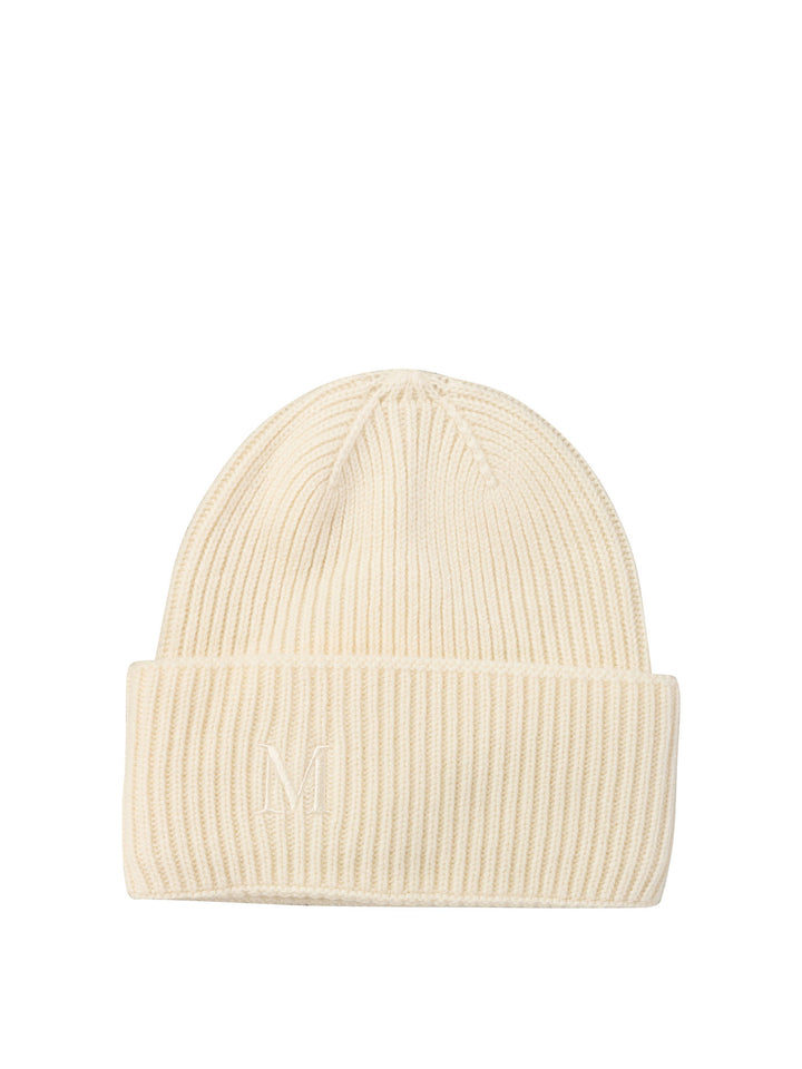 Ribbed Cashmere Beanie Cappelli Bianco