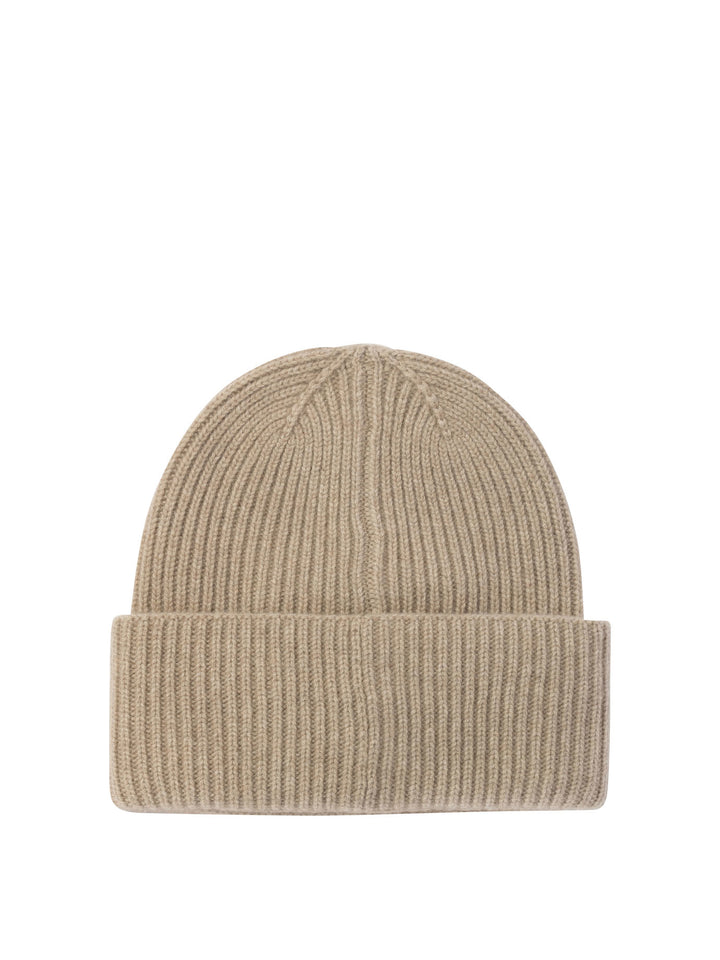 Ribbed Cashmere Beanie Cappelli Beige