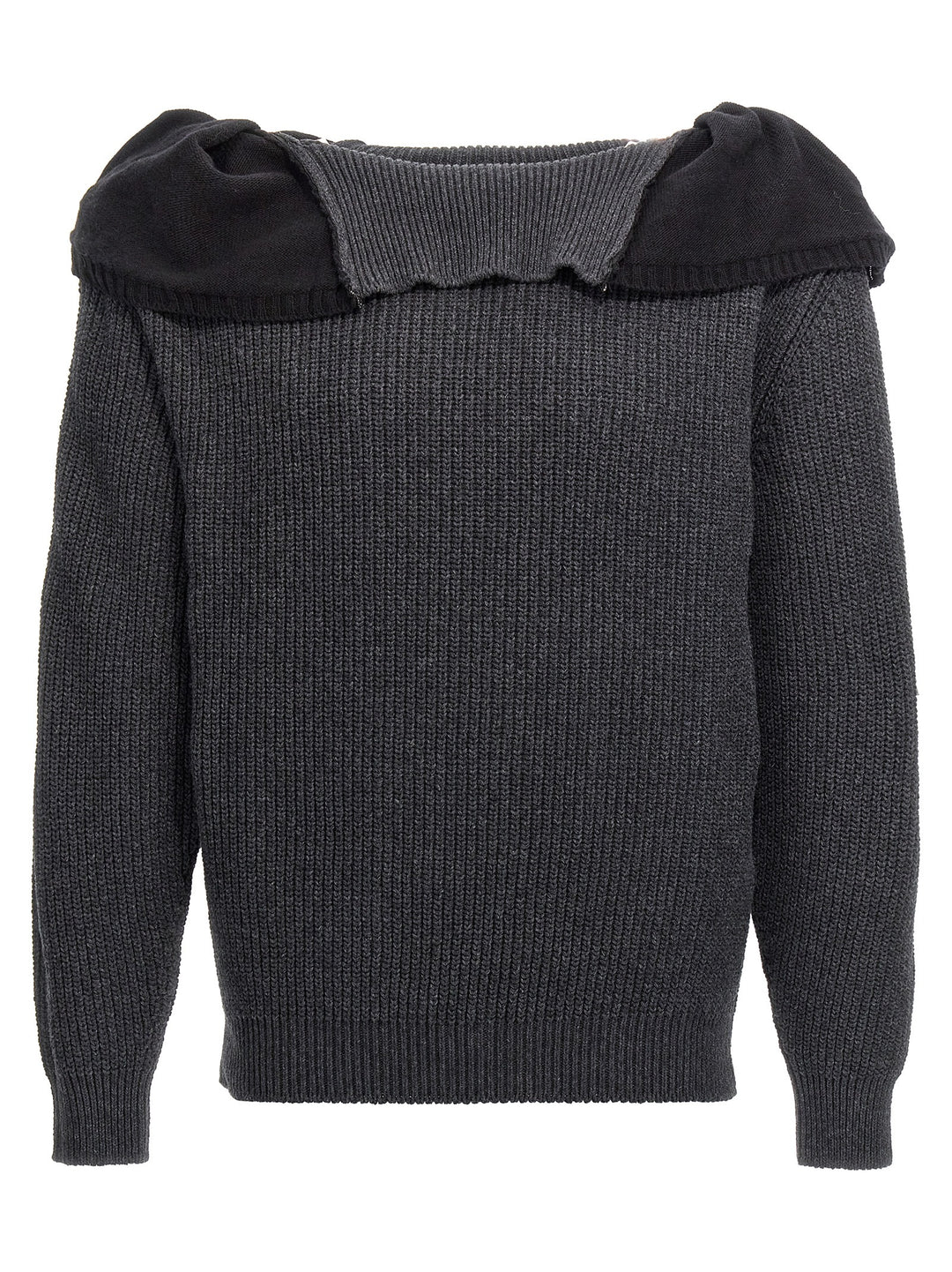 Zip Insert High Neck Sweater, Cardigans Gray